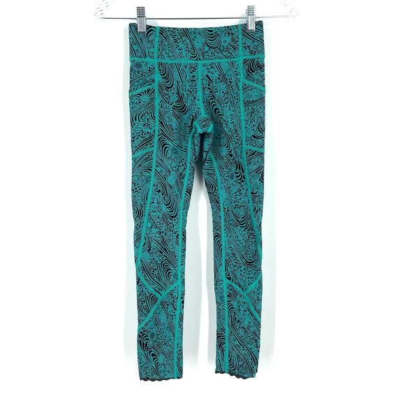 Lululemon Tight Stuff Tight II Kitakami Viridian Green Black Size 2 - Picture 1 of 8